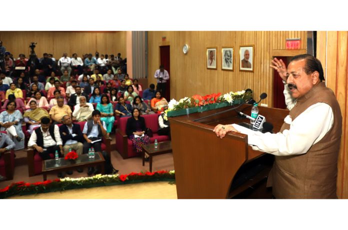 Union Minister Dr Jitendra Singh speaking after launching the website of 