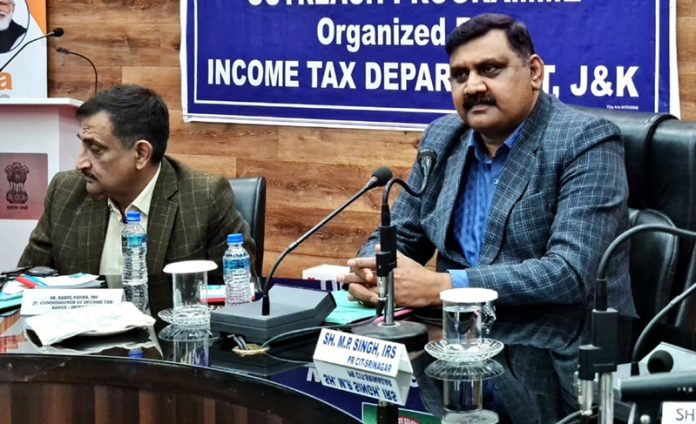 Principal Commissioner of Income Tax MP Singh chairing a meeting on Saturday.