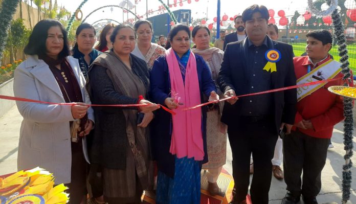 BJP leader Priya Sethi inaugurating a function at GD Goenka Public School in Jammu on Saturday.