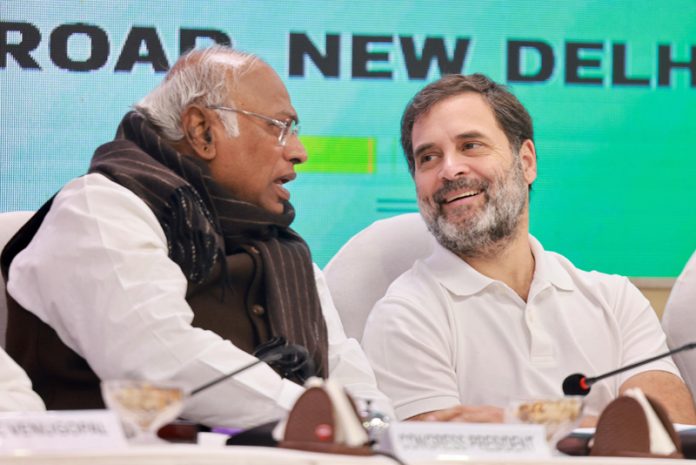 Kharge, Rahul Hold Meeting With AICC Secretaries, Joint Secys To Strengthen Organisation