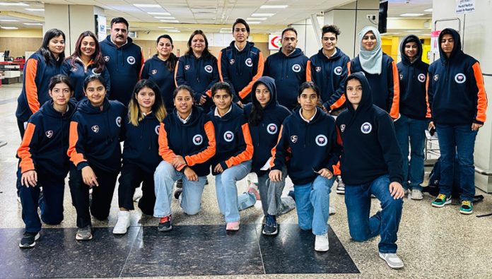 Under-23 Cricket team of J&K posing for group photograph before leaving for National Championship.