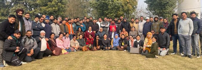 Under trainee Government employees during a Yog Shiver at Bharatiya Yog Sansthan Gole Gujral, Jammu.