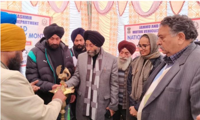 Representatives of transport unions during medical camp for drivers on Saturday.