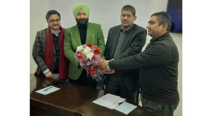 Pradeep Dutta during lecture in Jammu University on Saturday.