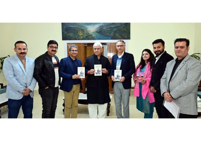 LG Manoj Sinha releasing Dr Ramesh Tamiri's book on Saturday.