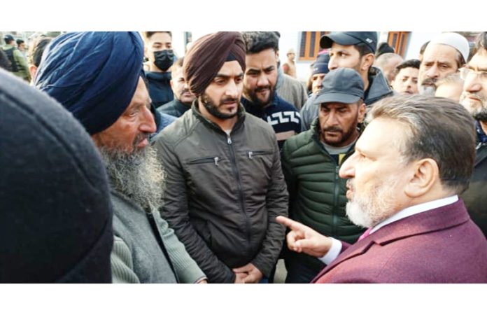 Apni Party president Altaf Bukhari leading road show in Srinagar on Saturday.