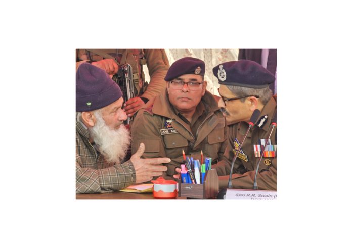 Director General of Police RR Swain during public darbar in District Police Lines Baramulla. -Excelsior/Aabid Nabi