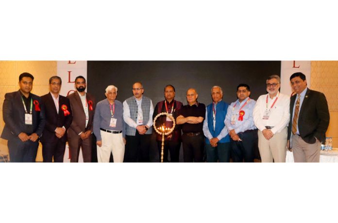 Eminent Orthopaedic surgeons of India posing together during a conference at AIIMS Jammu.