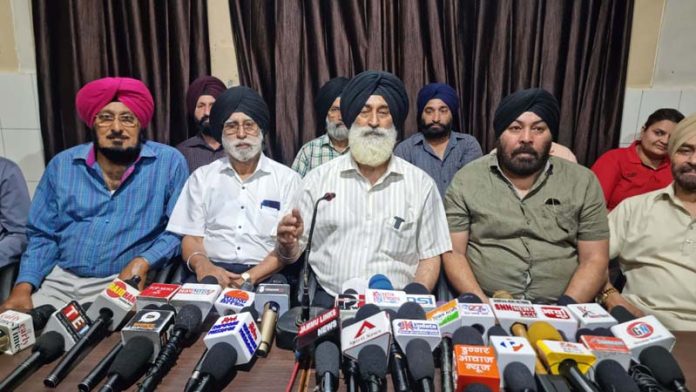 Balvinder Singh, President Sikh Progressive Front along with other Organising Committee members addressing press conference at Jammu.