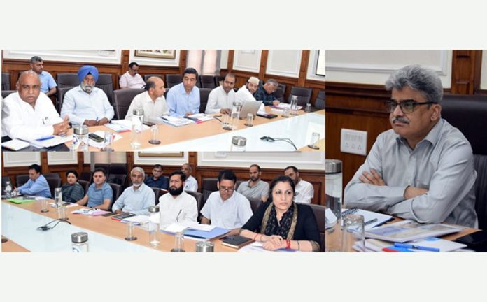 Chief Secretary Atal Dulloo chairing a meeting on Saturday.