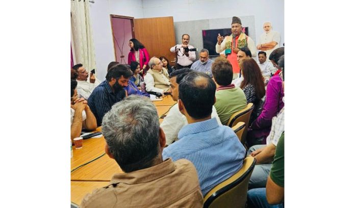 MP Rajya Sabha Gulam Ali Khatana speaking during a panel discussion organised in New Delhi on Saturday.