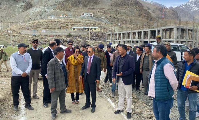 Justice Tashi Rabstan during visit to District Hospital Kargil.