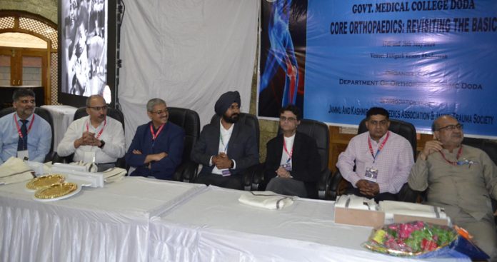 Leading doctors at the conference in GMC Doda on Saturday.