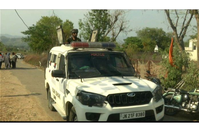 Security personnel during searches in Sumb area of Samba on Saturday. - Excelsior/Sambyal