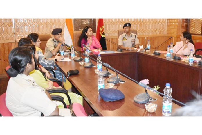 Chairperson PWWA, Prof Rasmita Das Swain, interacting with the teaching faculty at PPS Baramulla on Saturday.