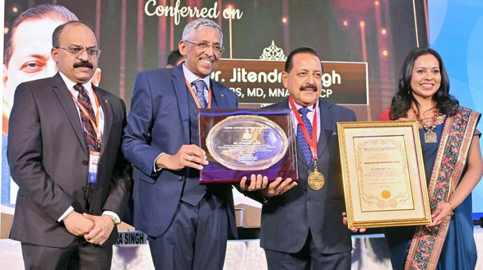 Union Minister Dr Jitendra Singh being conferred the prestigious 