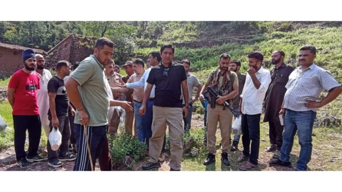 DC Ramban Baseer-Ul-Haq Chaudhary during visit to remote Panchayat on Sunday.