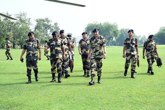 DG BSF Nitin Agrawal during visit to Jammu on Sunday.