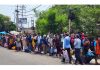 Yatris on way to Bhagwati Nagar Yatri Niwas on Tuesday for their onwards sojourn to holy cave. -Excelsior/Rakesh