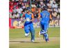 Indian openers Jaiswal and Gill running between the wickets during the 4th T20I match against Zimbabwe at Harare.