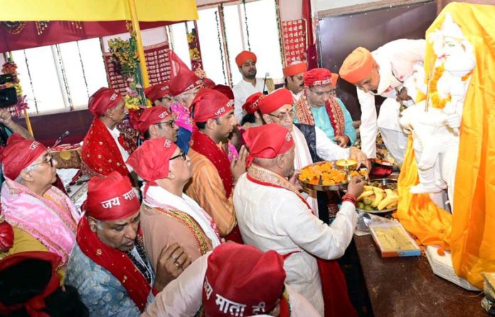 CEO Shrine Board at the unveiling of new Yagyashala amid Murti Sthapna.