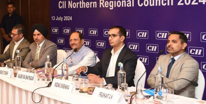 Advisor to LG, Rajeev Rai Bhatnagar addressing 3rd NRC meeting of CII on Saturday.