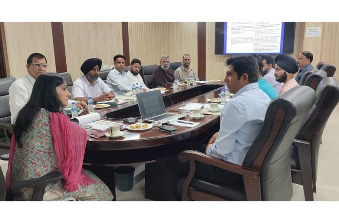 Commissioner Secretary I&T Prerna Puri chairing a meeting on Saturday.