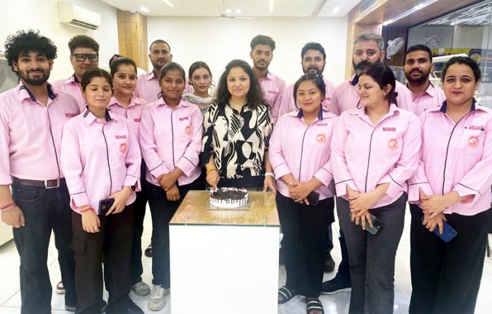 MD of Nidaan Diagnostics, Dr Prachi Mahajan celebrating foundation day of the Centre along with her staff.