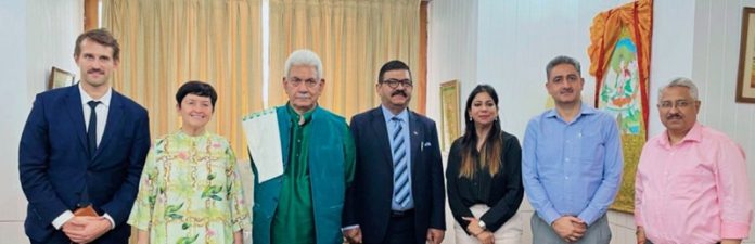 LG Manoj Sinha meeting with Dr Eliska Zigova, Ambassador of Czech Republic and others at Raj Bhawan.