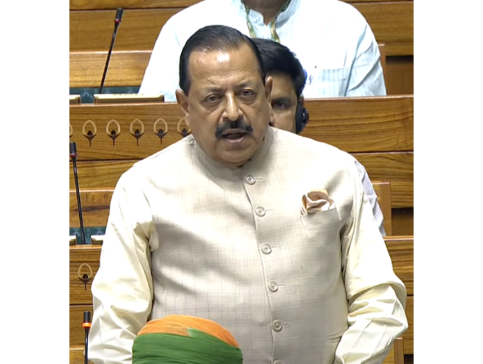 Union Minister Dr Jitendra Singh speaking in the Lok Sabha on Wednesday.