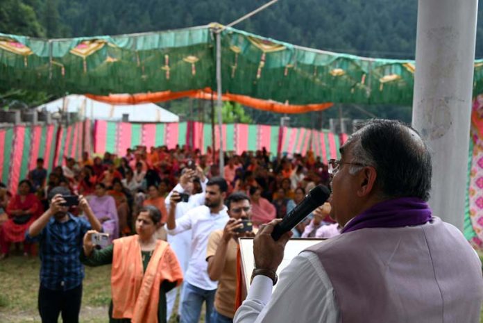 Tarun Chugh and others addressing a gathering on Wednesday.