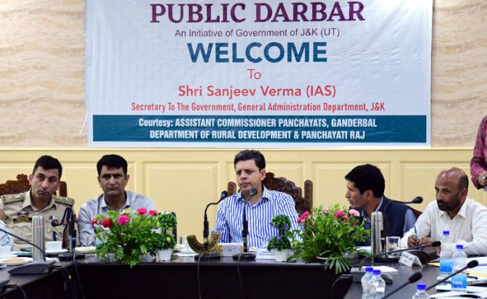 Commissioner Secretary GAD during a public darbar on Thursday.