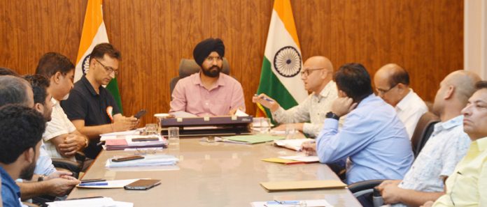 DC Doda Harvinder Singh chairing a meeting.