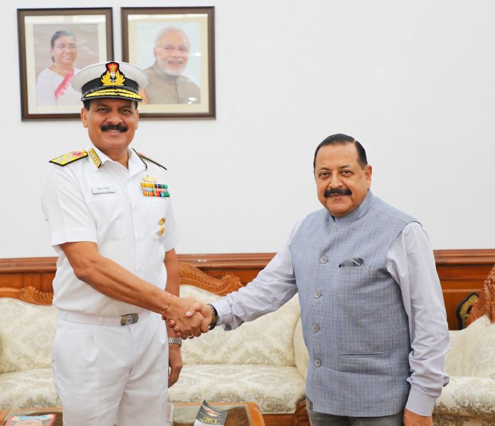 Naval Chief Briefs Dr Jitendra About Navy's Support To Human Space Mission 'Gaganyaan'