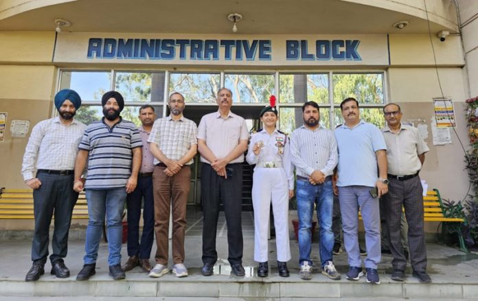 Neha posing along with College staff at Jammu.