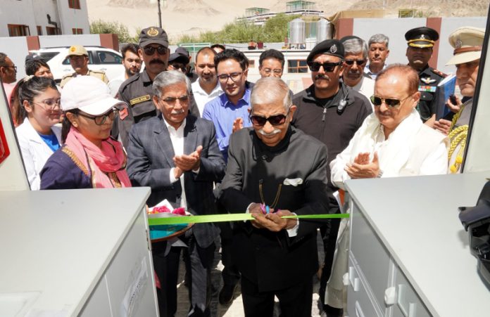 LG BD Mishra flagging off the Mobile Forensic Laboratory in Leh on Tuesday.