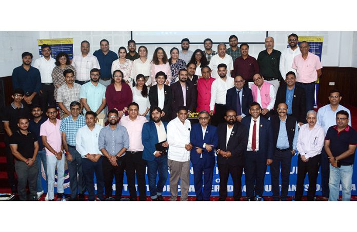 Vineet Kohli, Chairman of the J&K Branch of ICAI posing along with others during a function in Jammu on Wednesday.