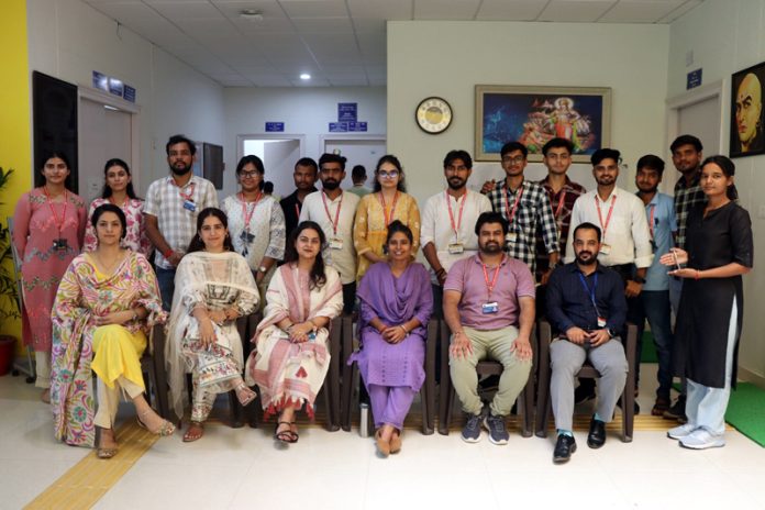 Participants of debate contest under 'Swami Vivekananda Youth Parliament' at CUJ.