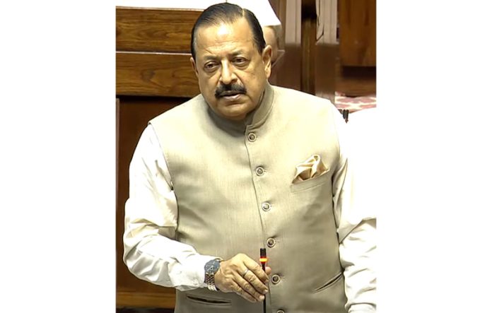 Union Minister Dr Jitendra Singh speaking in the Rajya Sabha on Thursday.