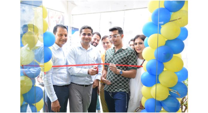 Dignitaries inaugurating The J Canteen restaurant at BPCL Petrol Pump at Talab Tillo area of Jammu district on Thursday.