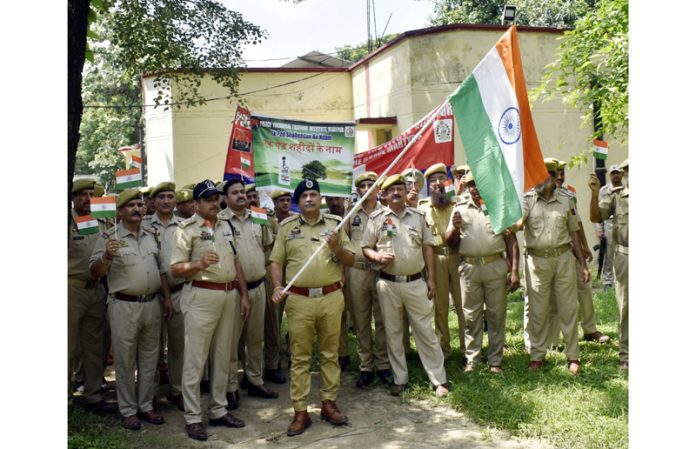 A glimpse of Tiranga Rally organized at PTTI Vijaypur on Tuesday.