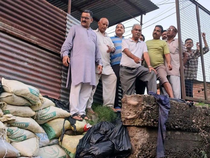 Senior BJP leader and former corporator, Sanjay Baru during tour of Talab Tillo area on Wednesday.