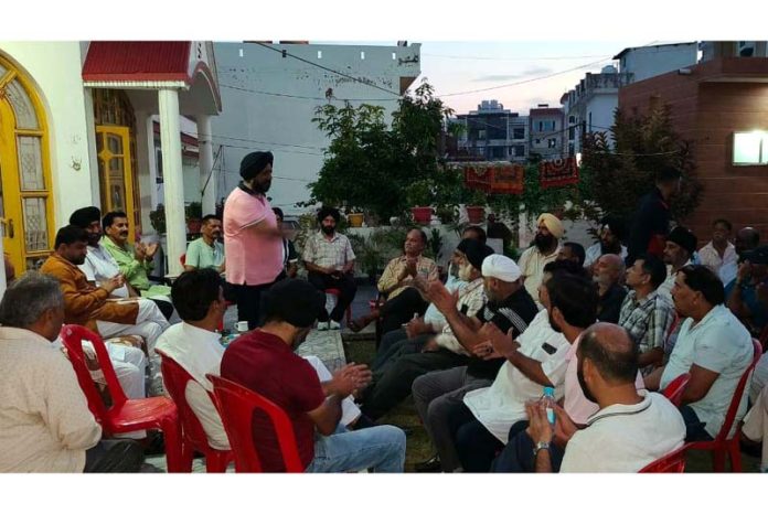 Taranjit Singh Tony, General Secretary of JKPCC addressing during a function in Jammu on Monday.