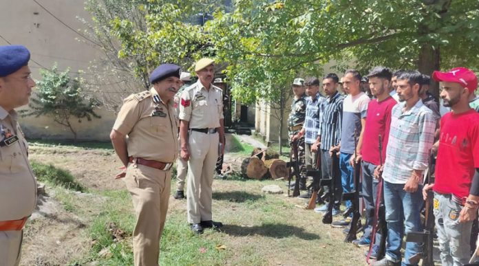 DIG JSK Range, Shiv Kumar Sharma, interacting with VDCs in Kathua district on Monday.