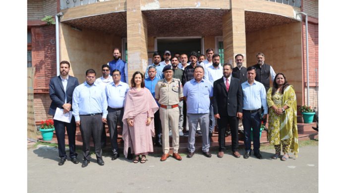 ADGP MK Sinha along with other dignitaries at Kashmir University.