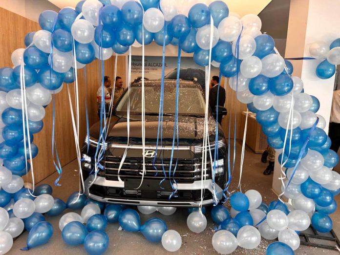 The much-awaited Hyundai Alcazar unveiled at AM Hyundai's state-of-the-art facility in Rajouri.