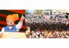 BJP president JP Nadda addressing a massive rally at Phinter, Billawar on Friday. — Excelsior/Pradeep