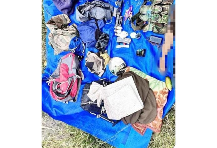 Arms and ammunition recovered from the encounter site at Kog Mandli village in Billawar tehsil of Kathua district.