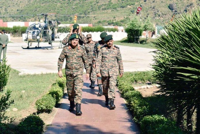 General Officer Commanding (GOC) White Knight Corps Lt Gen Navin Sachdeva in Doda on Saturday.