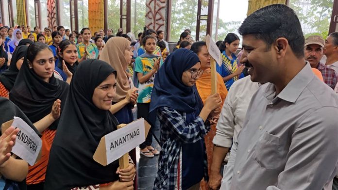 DIG Shridhar Patil interacting with Chess players during the inaugural event at Batote.